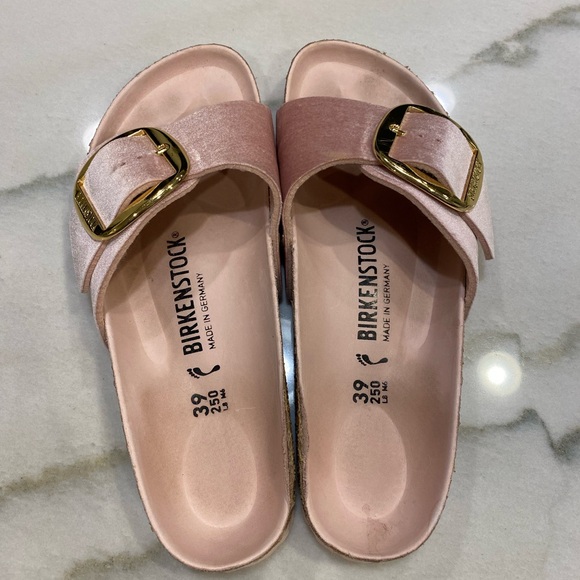 Birkenstock Madrid Big Buckle Sandals size 39 Pink Velvet - Picture 5 of 13